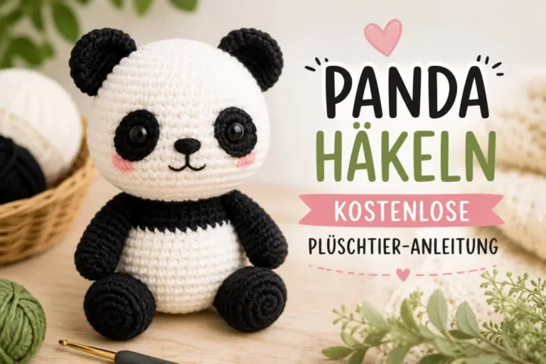 Fertiger gehäkelter Panda – kostenlose Amigurumi-Anleitung